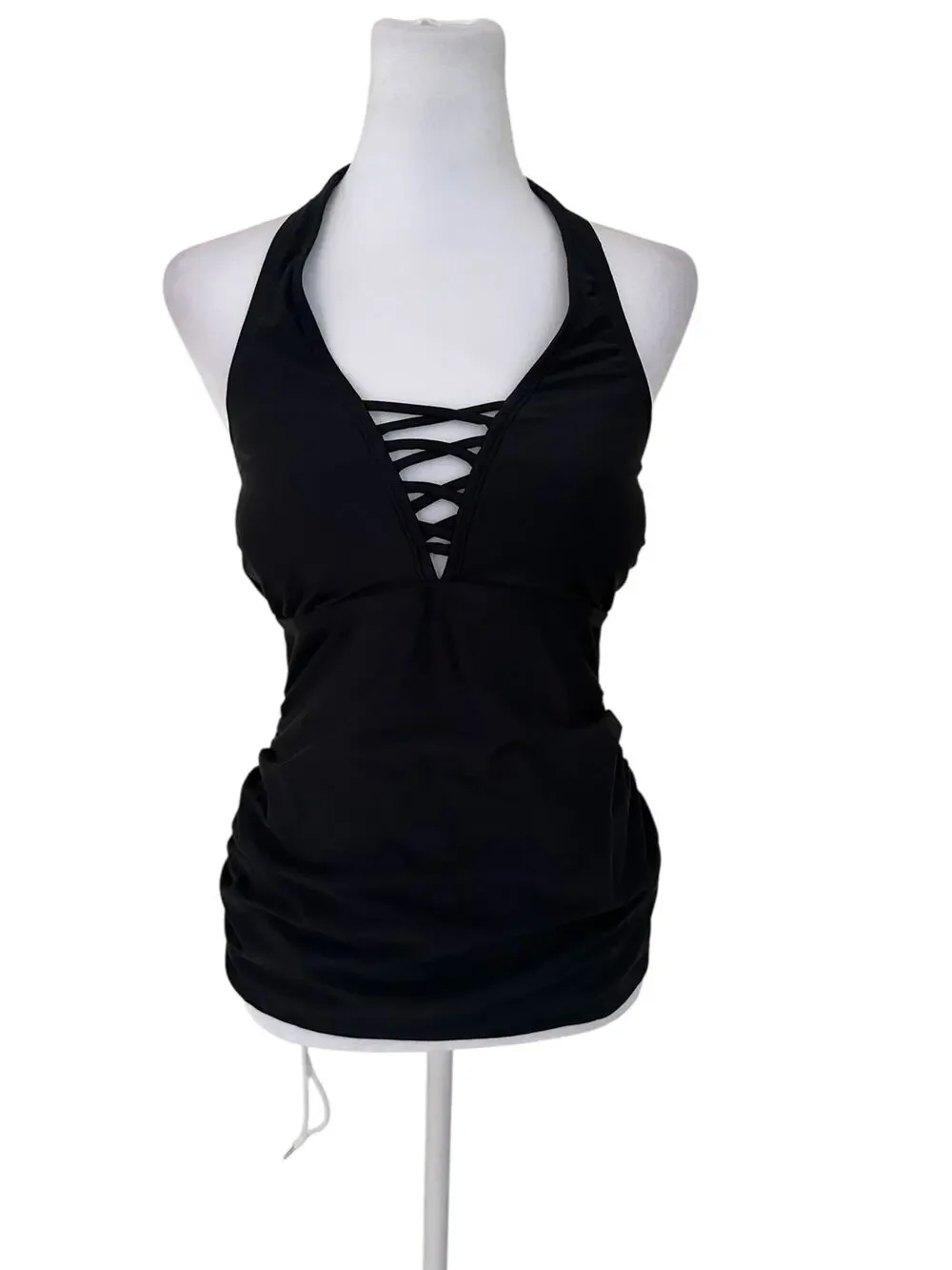 Cupshe Women's Black Halter Tankini Top Size S - NWT